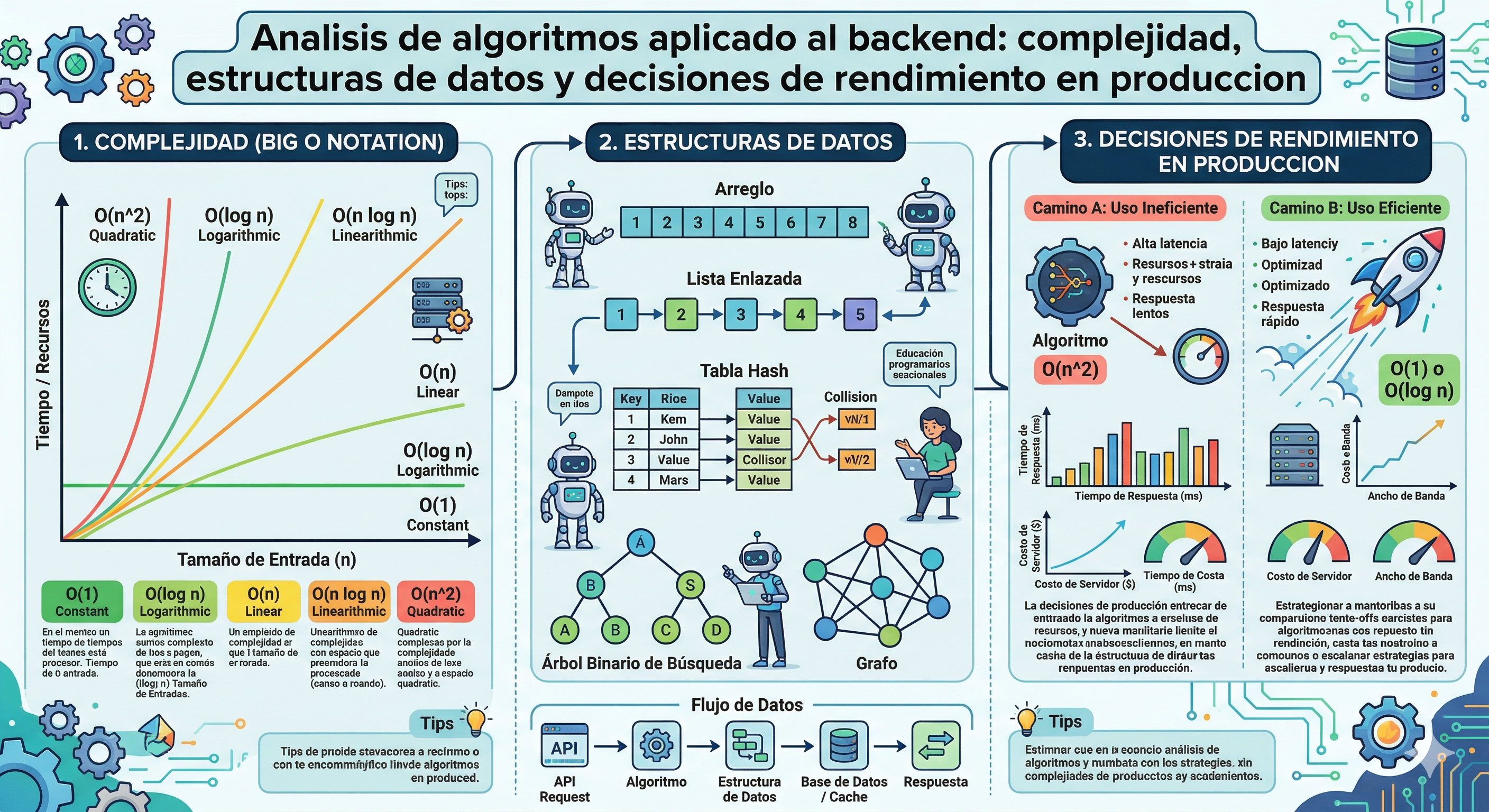 Análisis de algoritmos aplicado al backend: complejidad, estructuras de datos y decisiones de rendimiento en producción